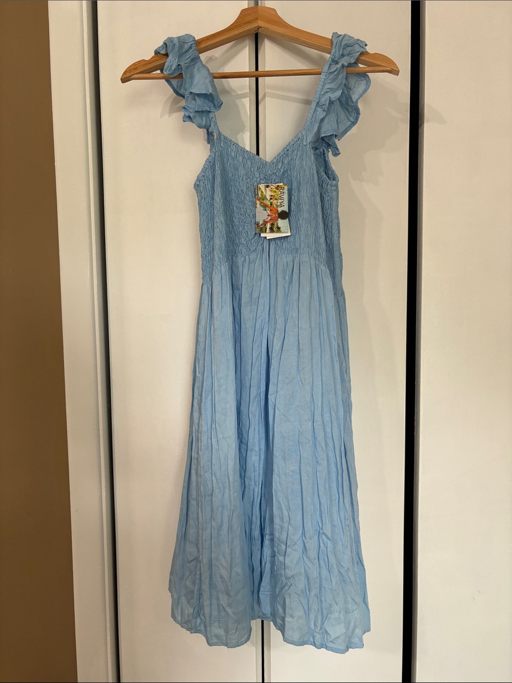 NWT raviya macys Light Blue Ruffled Strap Dress